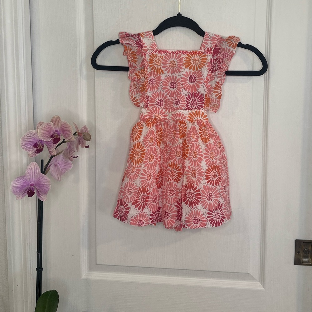 Almirah Floral Kids Dress in Pink and Orange (2T)
